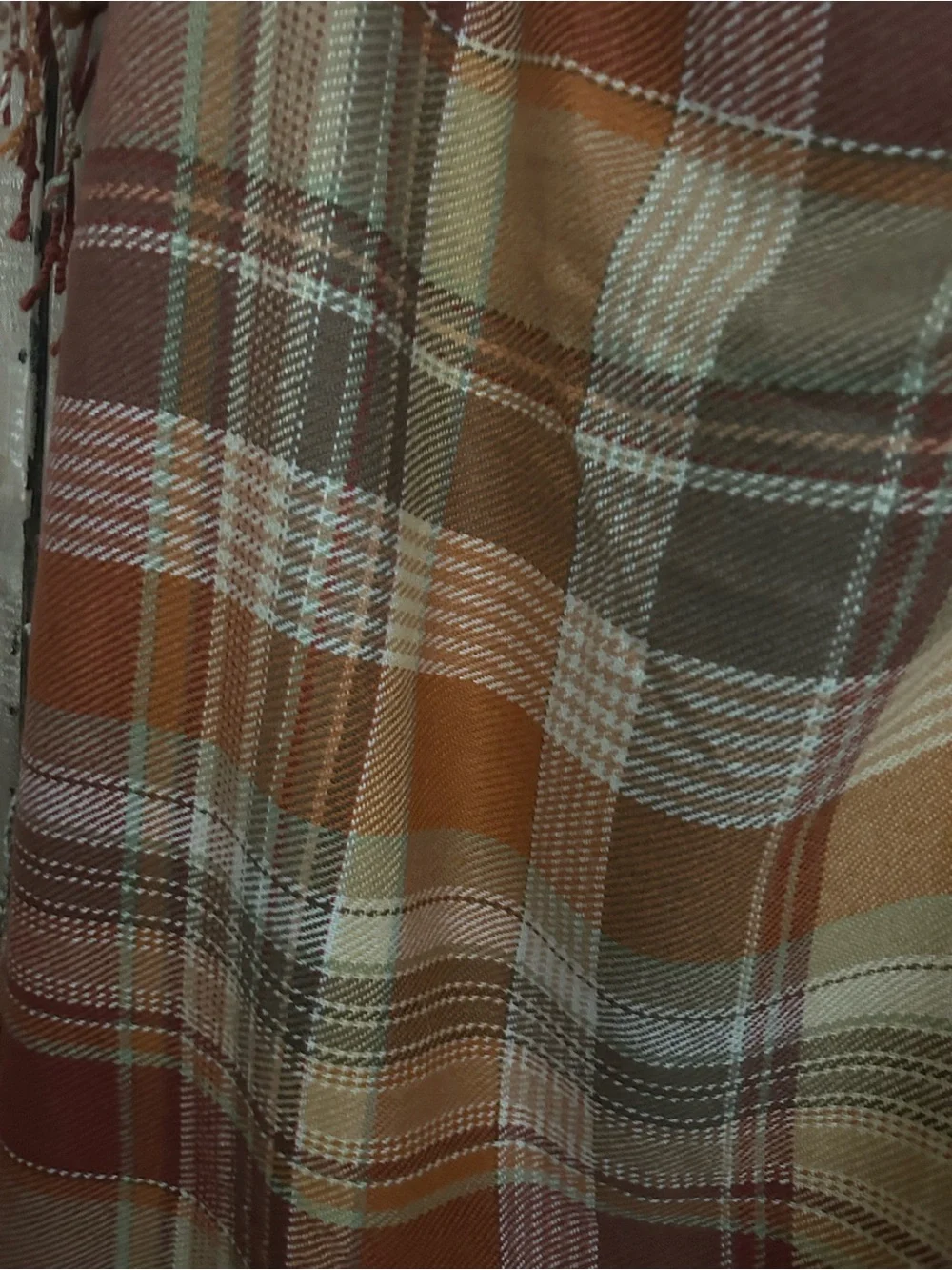 Pottery Barn Fall Plaid table throw, 50x 50
